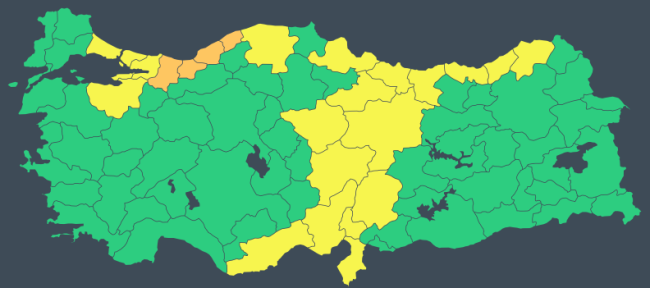 Dört bölge için 'turuncu' ve 'sarı' uyarı: Kuvvetli yağışa dikkat